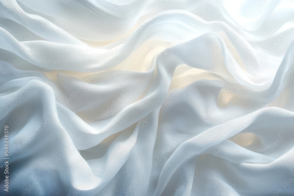 ethereal paper cascade crisp white sheets tumbling through air casting soft shadows minimal composition on pure white backdrop emphasizes delicate forms and subtle depth