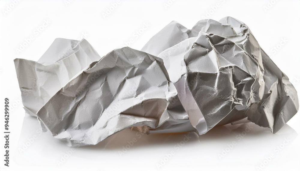 Crumbled paper isolated on a white background Crumbled paper isolated on a white background