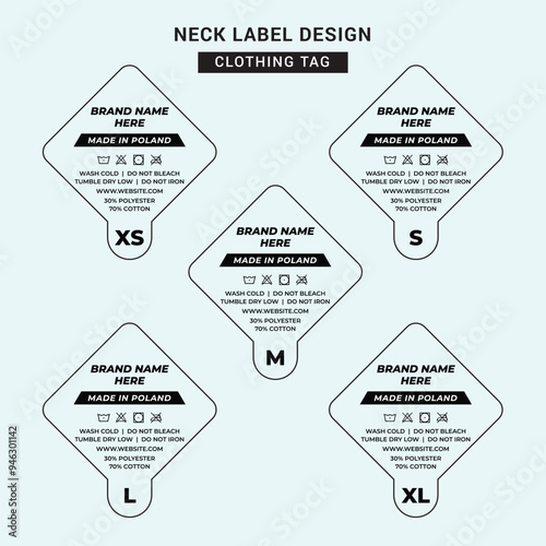 Neck Label Clothing Tag Template Concept Vector or EPS