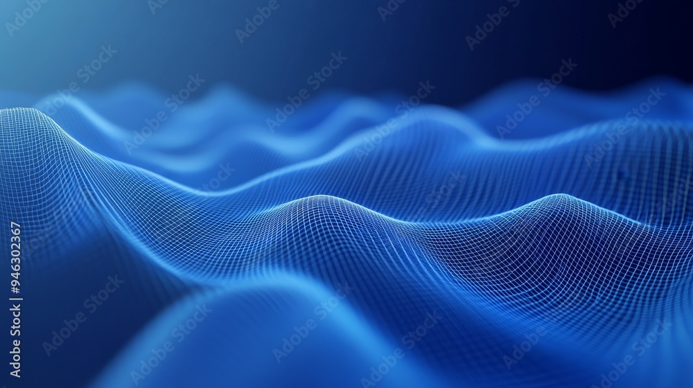 Abstract blue digital wave pattern, glowing with light, flowing and dynamic. Abstract blue digital wave pattern, glowing with light, flowing and dynamic.