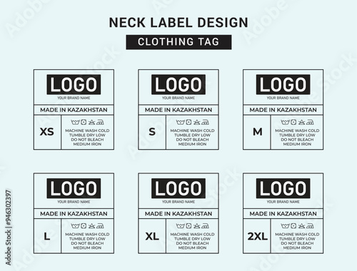 Neck Label Clothing Tag Template Concept Vector or EPS