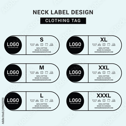 Neck Label Clothing Tag Template Concept Vector or EPS