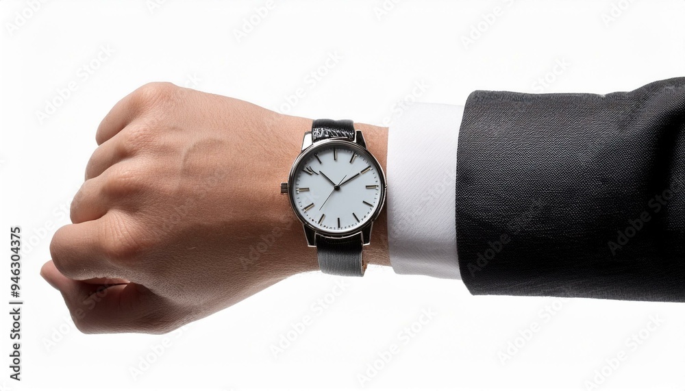 hand with Wrist Watch isolated on white background hand with Wrist Watch isolated on white background