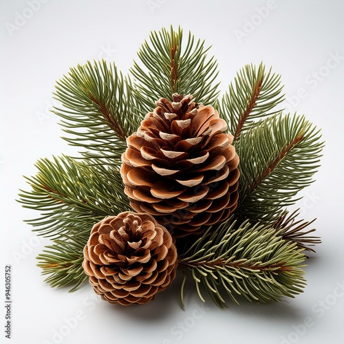 Pine cones isolated on white background