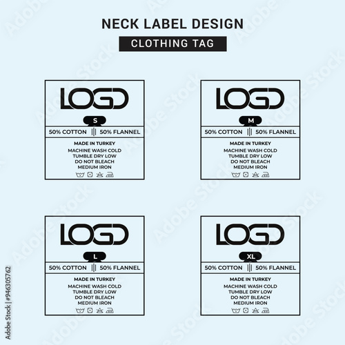 Neck Label Clothing Tag Template Concept Vector or EPS