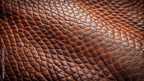Close-up of rich, dark brown leather texture showcasing intricate grain patterns, subtle creases, and natural imperfections, evoking a sense of luxury and timeless sophistication.