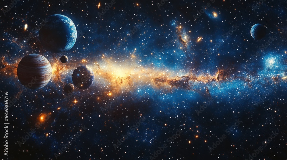 Celestial Symphony: Planets and Nebulae in a Cosmic Ballet Celestial Symphony: Planets and Nebulae in a Cosmic Ballet