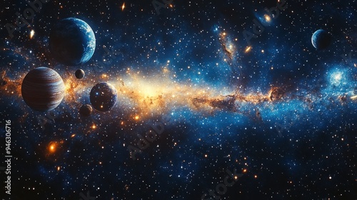 Celestial Symphony: Planets and Nebulae in a Cosmic Ballet