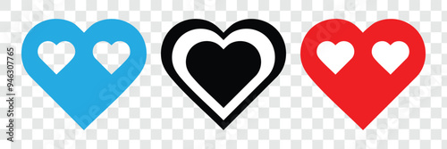 heart valentine icon set