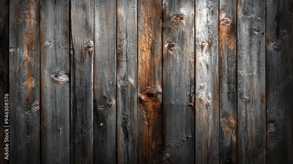 Naklejka premium Rustic Weathered Wooden Texture Background