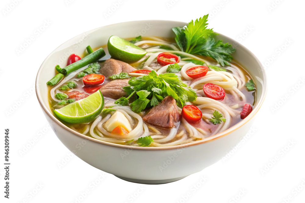 Traditional Pho Dish Image with Transparent Background Traditional Pho Dish Image with Transparent Background
