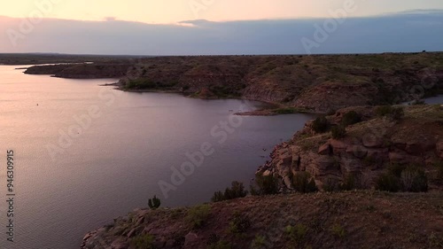 Aerial Views of Ute Lake in New Mexico, America, USA. photo