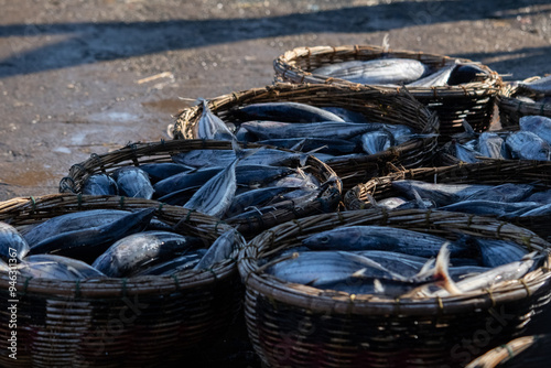 Wallpaper Mural Fish stacked in baskets at the market Torontodigital.ca