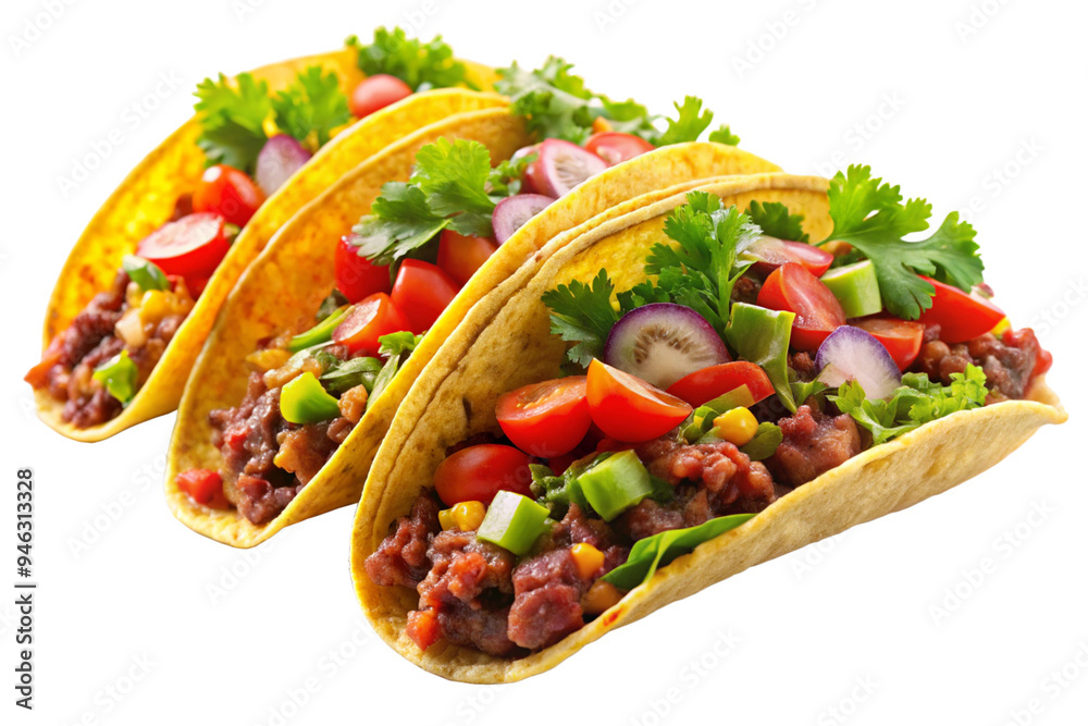 Delicious Tacos on Transparent Background Delicious Tacos on Transparent Background