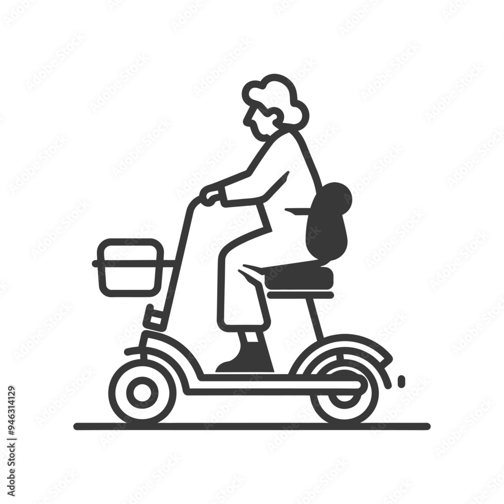 Elderly Person Riding a Mobility Scooter Elderly Person Riding a Mobility Scooter