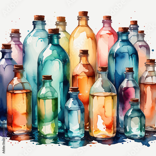 Bottle Ilustration Painting Background Very Cool