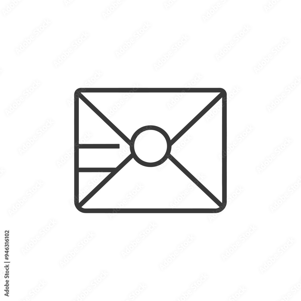 Envelope Icon with Circle in the Center Envelope Icon with Circle in the Center