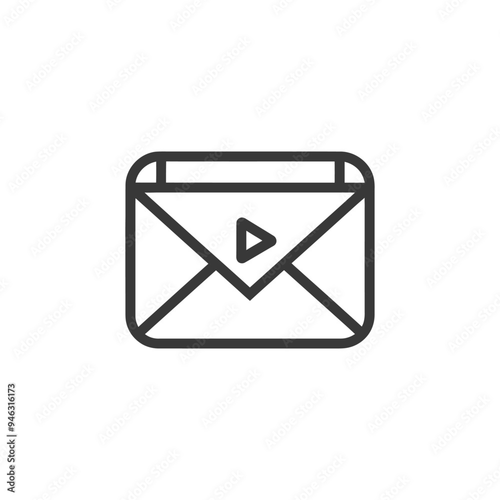 Envelope with Play Button Icon Envelope with Play Button Icon