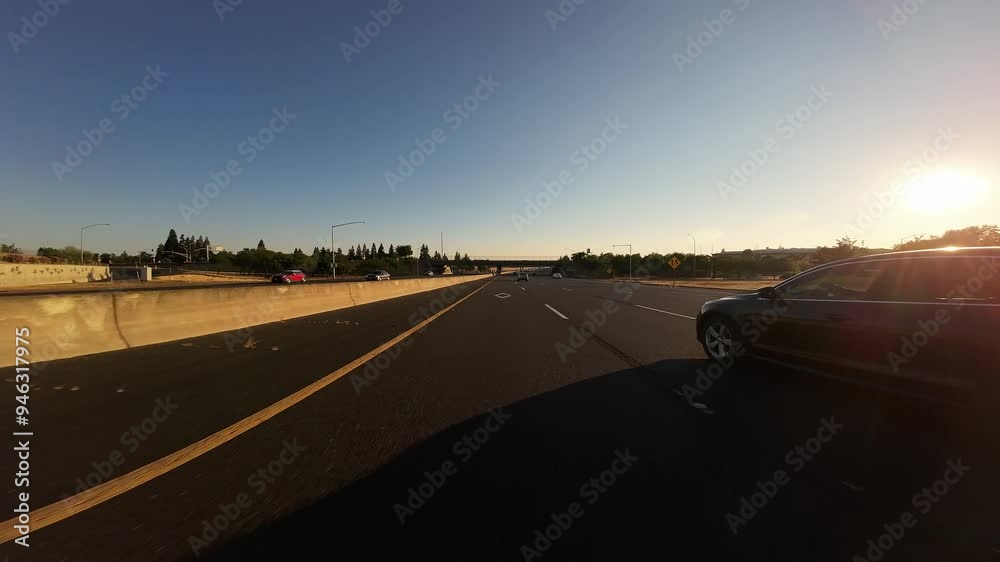 Sacramento Rancho Cordova Freeway 04 Front View Sunset Driving Plates of 50 West California USA Ultra Wide Sacramento Rancho Cordova Freeway 04 Front View Sunset Driving Plates of 50 West California USA Ultra Wide