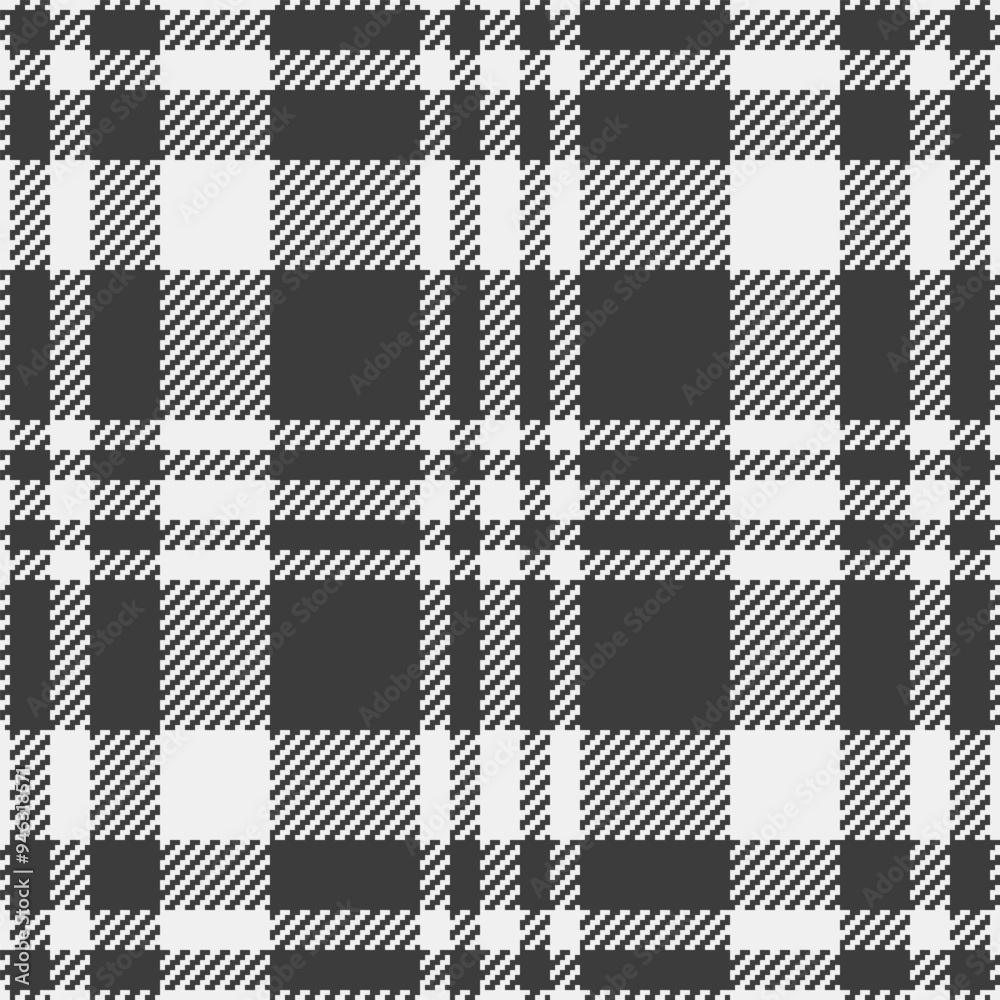 Japanese texture plaid vector, minimal check pattern fabric. Vertical tartan seamless background textile in white and grey colors.