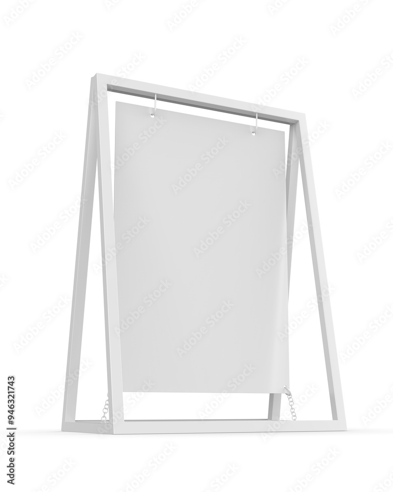 Blank metallic advertising banner stand template, 3d render illustration. Blank metallic advertising banner stand template, 3d render illustration.
