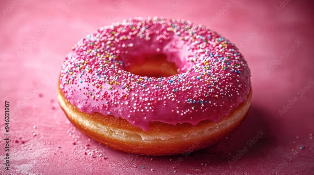 Pink Donut With Sprinkles Pink Donut With Sprinkles