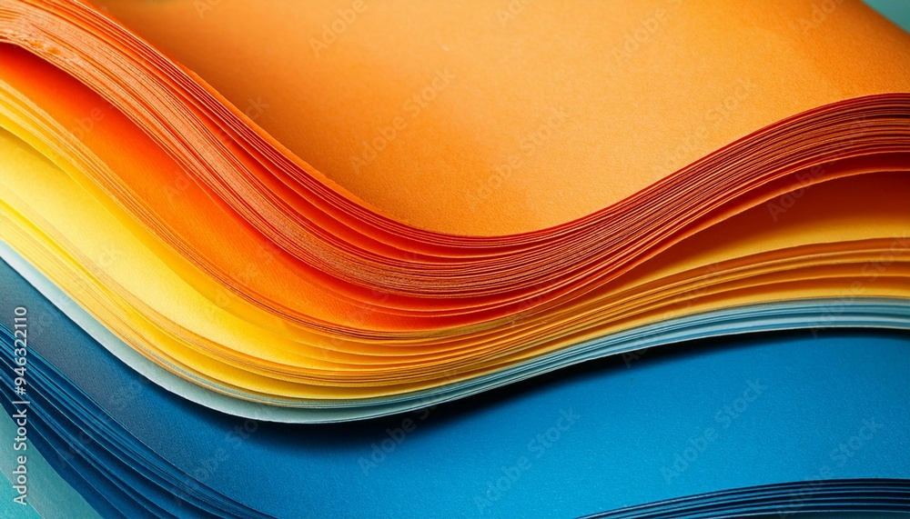 Obraz premium Vibrant Colorful Curves Background. Artistic Display of Color Spectrum and Paper Texture. abstract color stripe pattern and graphic. rainbow palette. red, yellow, orange, green, and blue colors.