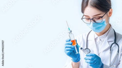 A healthcare professional prepares a vaccine syringe with care and precision, showcasing dedication to patient health and safety.