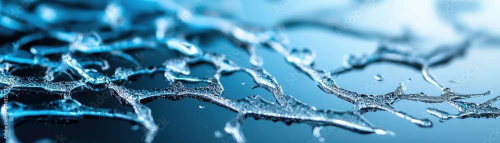 A mesmerizing abstract image of a water splash frozen in time, showcasing intricate patterns of flowing water against a blue backdrop. The image evokes a sense of movement A mesmerizing abstract image of a water splash frozen in time, showcasing intricate patterns of flowing water against a blue backdrop. The image evokes a sense of movement
