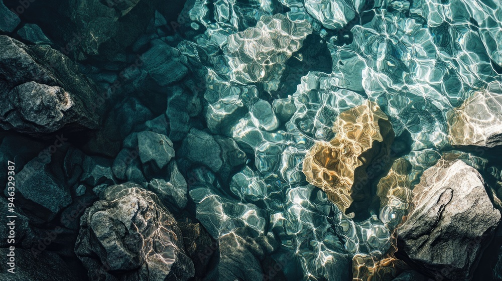 Abstract Water Reflection on Rocks Abstract Water Reflection on Rocks