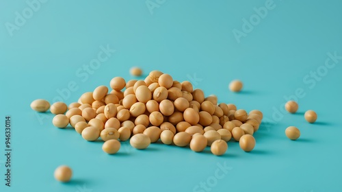 Soy bean isolated on a blue background photo