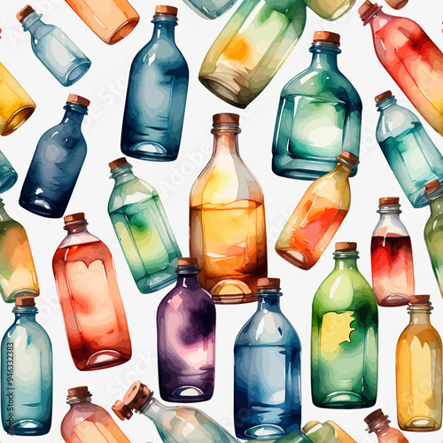 Bottle Ilustration Painting Background Very Cool