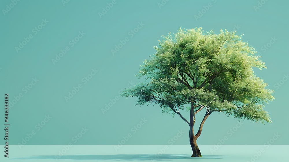 Tree isolated on a blue background Tree isolated on a blue background