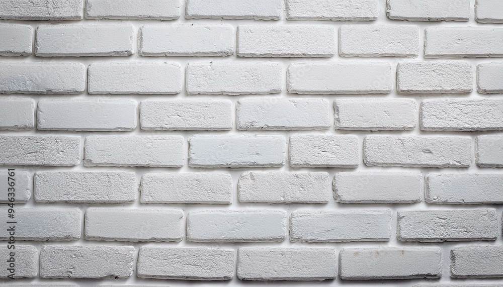 Obraz premium White brick texture, white brick pattern background, Generative AI