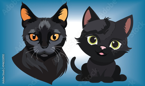 Cat Animal Cartoon Vector Design.