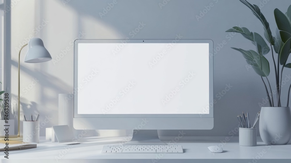 A computer with a blank screen A computer with a blank screen