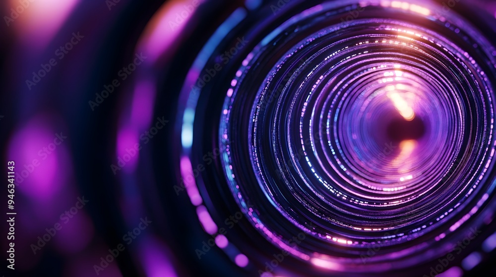 Mesmerizing Spiraling Lights in Deep Purple Theater Setting Mesmerizing Spiraling Lights in Deep Purple Theater Setting