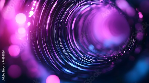 Captivating Spiraling Stage Lights in Deep Purple Tones High Contrast Surreal Lighting Design