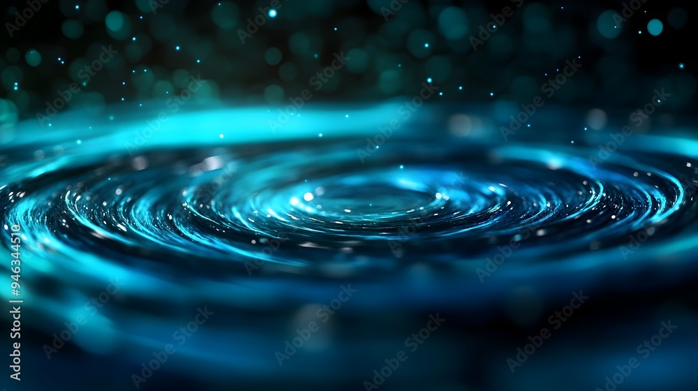 Mesmerizing Cosmic Light Display   Iridescent Rings of Pulsing Energy over Darkened Stage