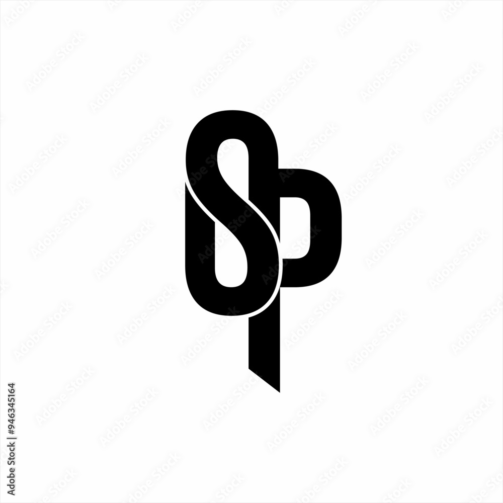 Fototapeta premium Simple abstract 8P or SP logo design.