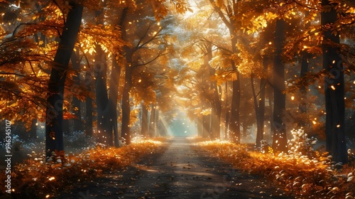 A forest path with trees in the background