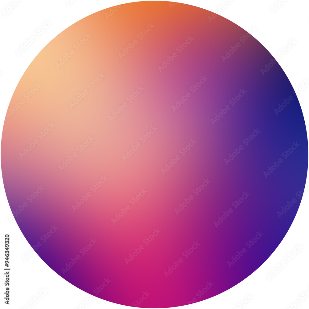 Colorful gradient circle blending warm and cool hues with a transparent background Colorful gradient circle blending warm and cool hues with a transparent background