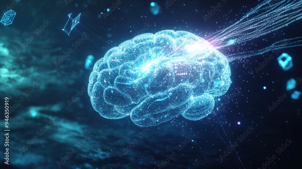 Think differently - creative mind and idea concept with brain illustration Think differently - creative mind and idea concept with brain illustration