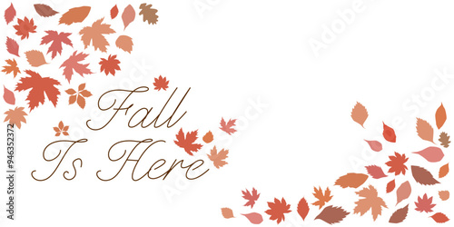Wallpaper Mural Colorful autumn leaves decoration with texts. Autumnal natural illustration. Vector illustration. Torontodigital.ca