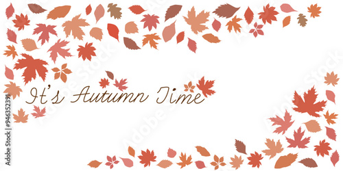 Wallpaper Mural Colorful autumn leaves decoration with texts. Autumnal natural illustration. Vector illustration. Torontodigital.ca
