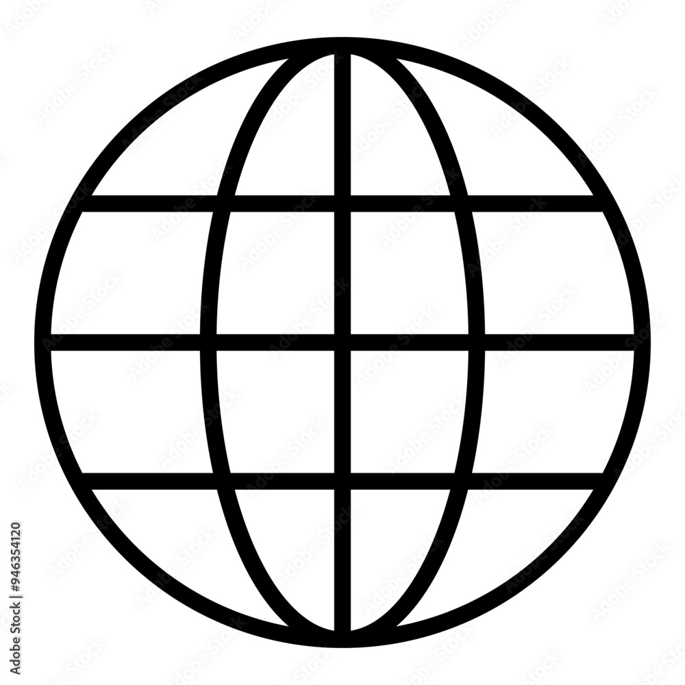 Globe Icon vector illustration, open web symbol icon, www symbol, Web icon, website.