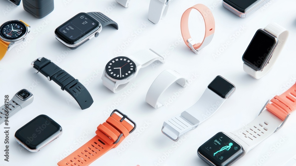 A Collection of Modern Smartwatches with Various Designs and Features A Collection of Modern Smartwatches with Various Designs and Features