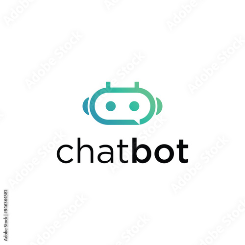 Chat bot logo icon vector