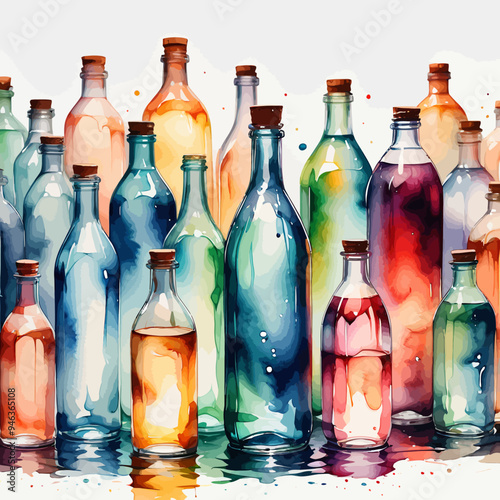 Bottle Ilustration Painting Background Very Cool