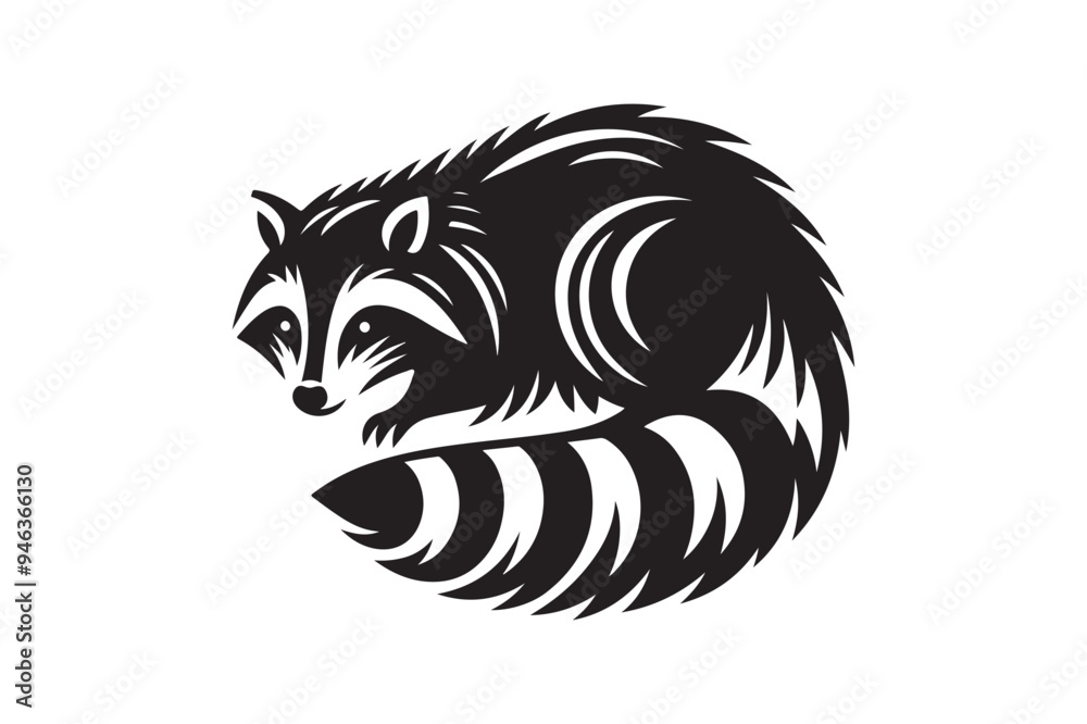 Raccoon silhouette vector illustration Raccoon silhouette vector illustration